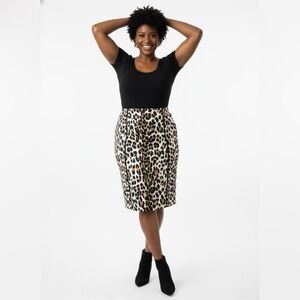 White House Black Market Animal Print Pencil Skirt